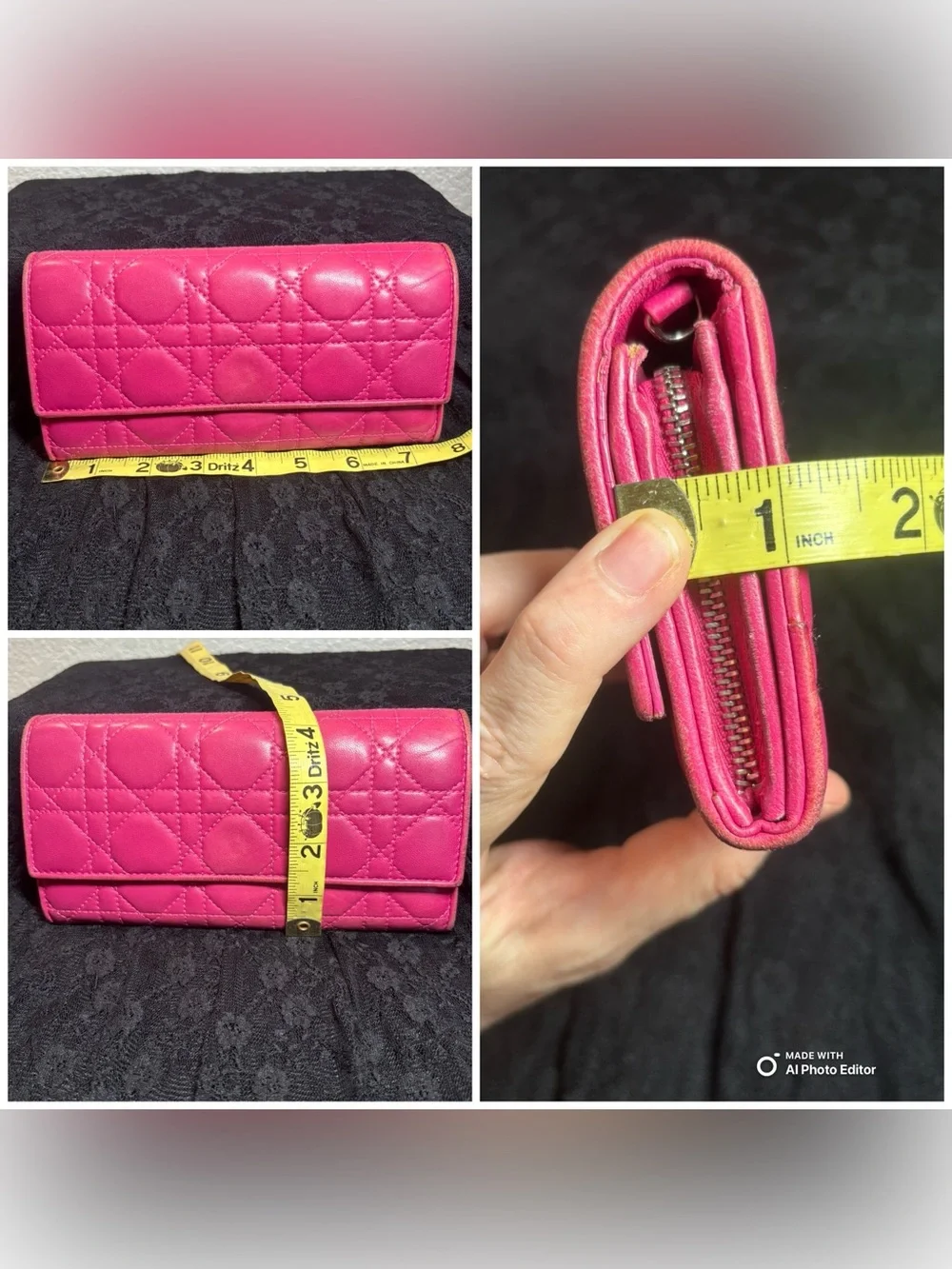 Christian Dior Lady Dior Rendez-vous Pink Lambskin Wallet on Chain WOC